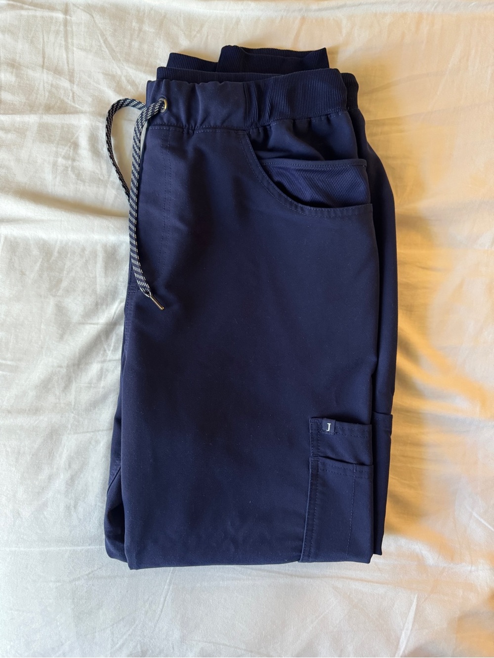 Navy Scrub Jogger Pants - Drawstring Waist - Picture 3 of 5